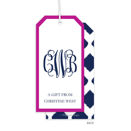 Navy Ikat Hanging Large Gift Tags